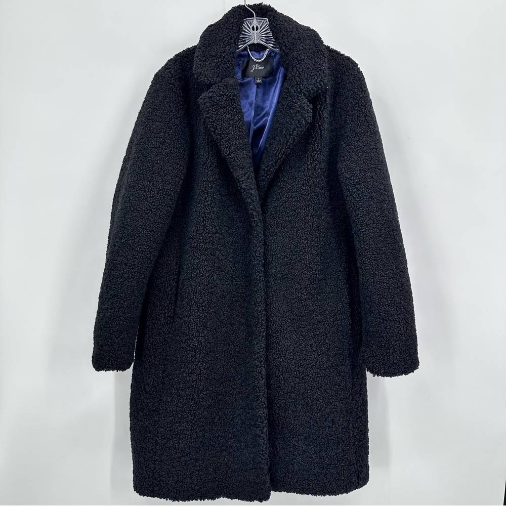J. Crew Black Teddy Coat